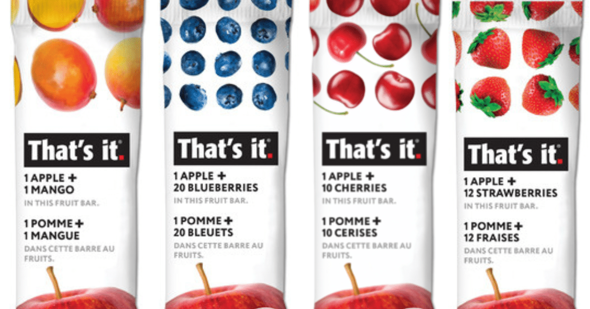 That's it.  Healthy fruit bars and snacks containing 100% real fruit