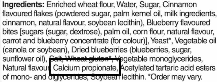 Calcium propionate ingredient