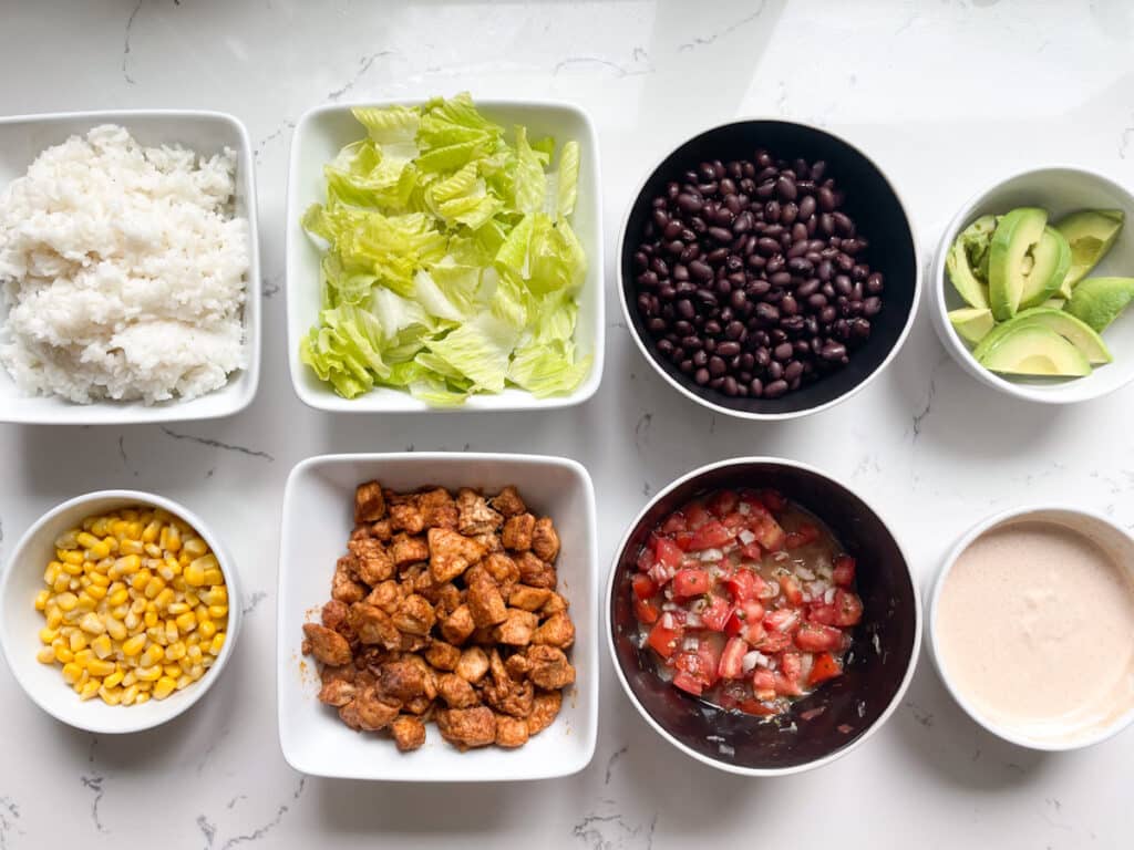 Chicken Burrito Bowl Ingredients