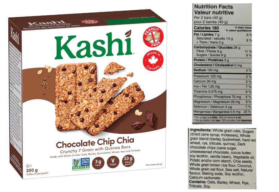 Nut-free granola bars - KASHI 7-Grain with Quinoa