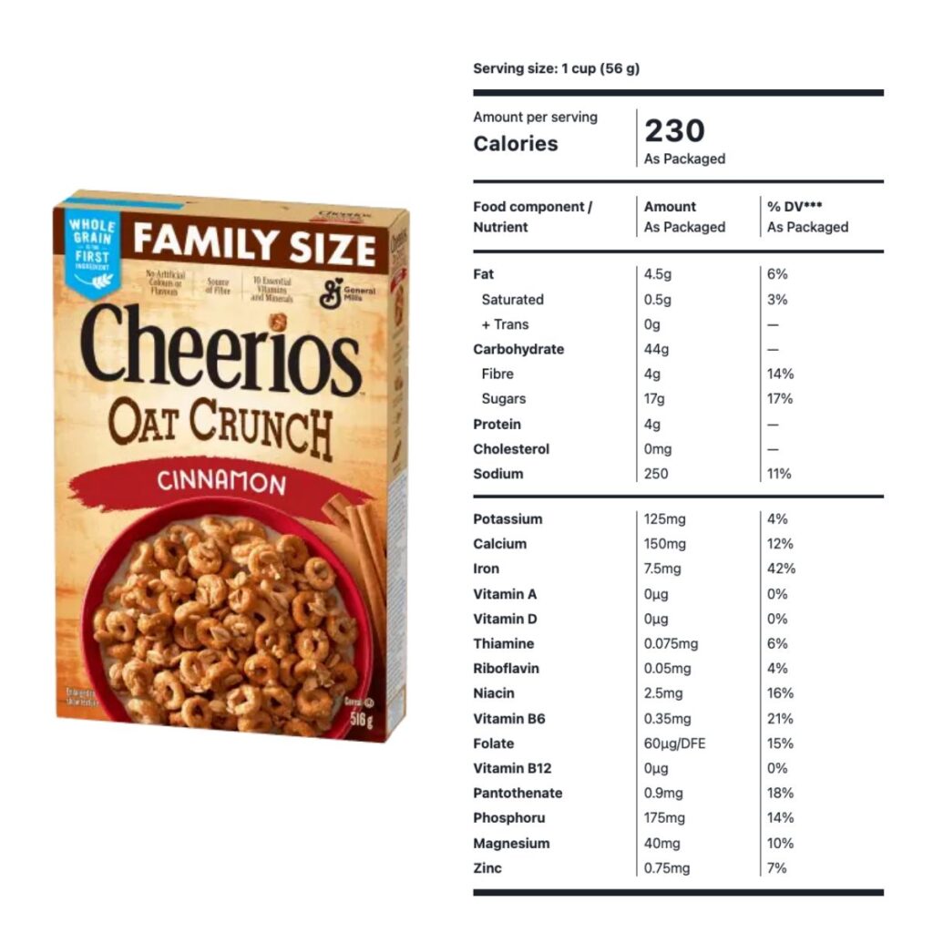 Cheerios Oat Crunch Nutrition Facts