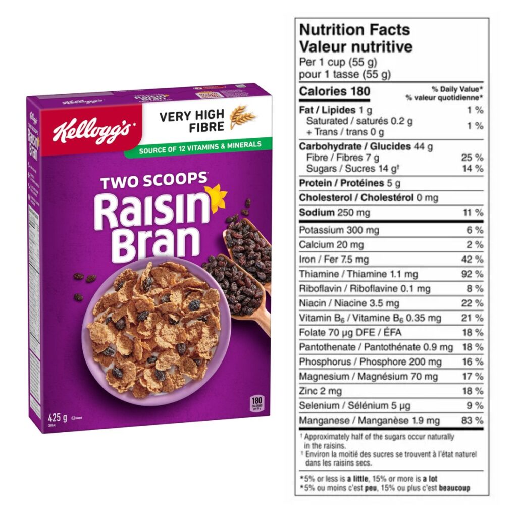 Kellogg's Raisin Bran Cereal nutrition facts