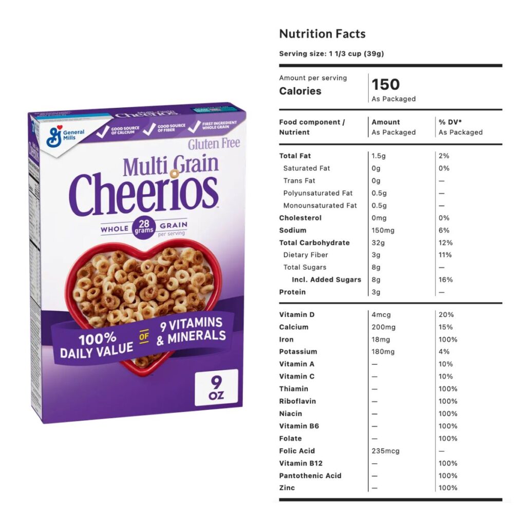 Top Cold cereal high in iron - Multigrain Cheerios