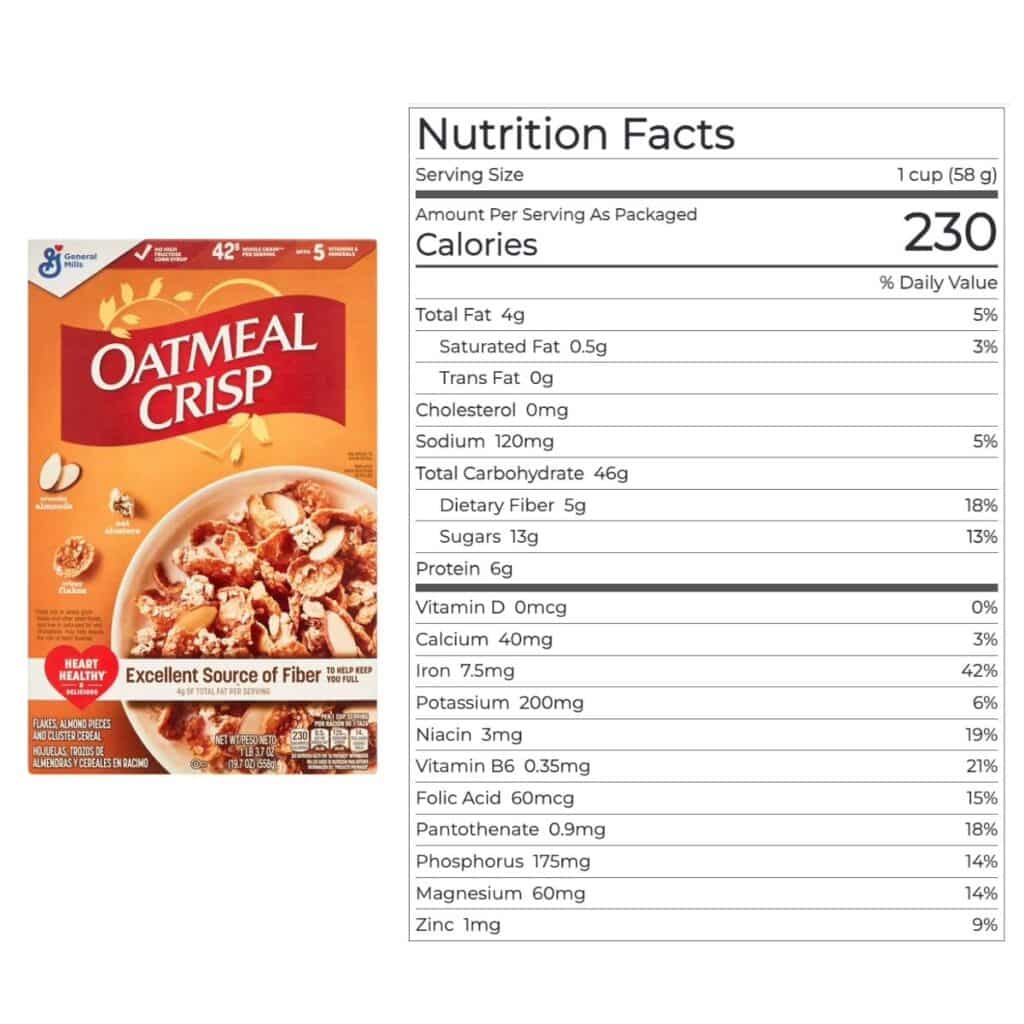 Oatmeal Crisp Nutrition Facts