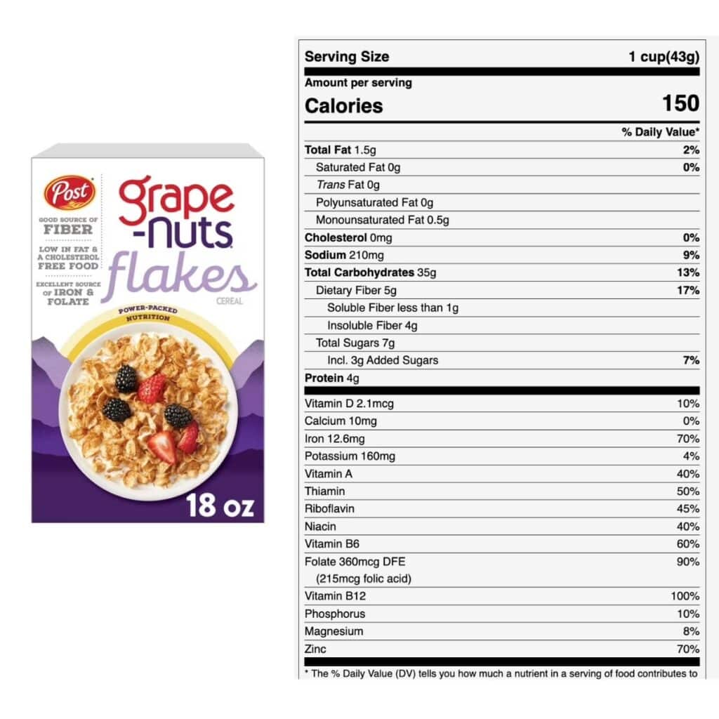 Post Grape Nut Flakes nutrition facts