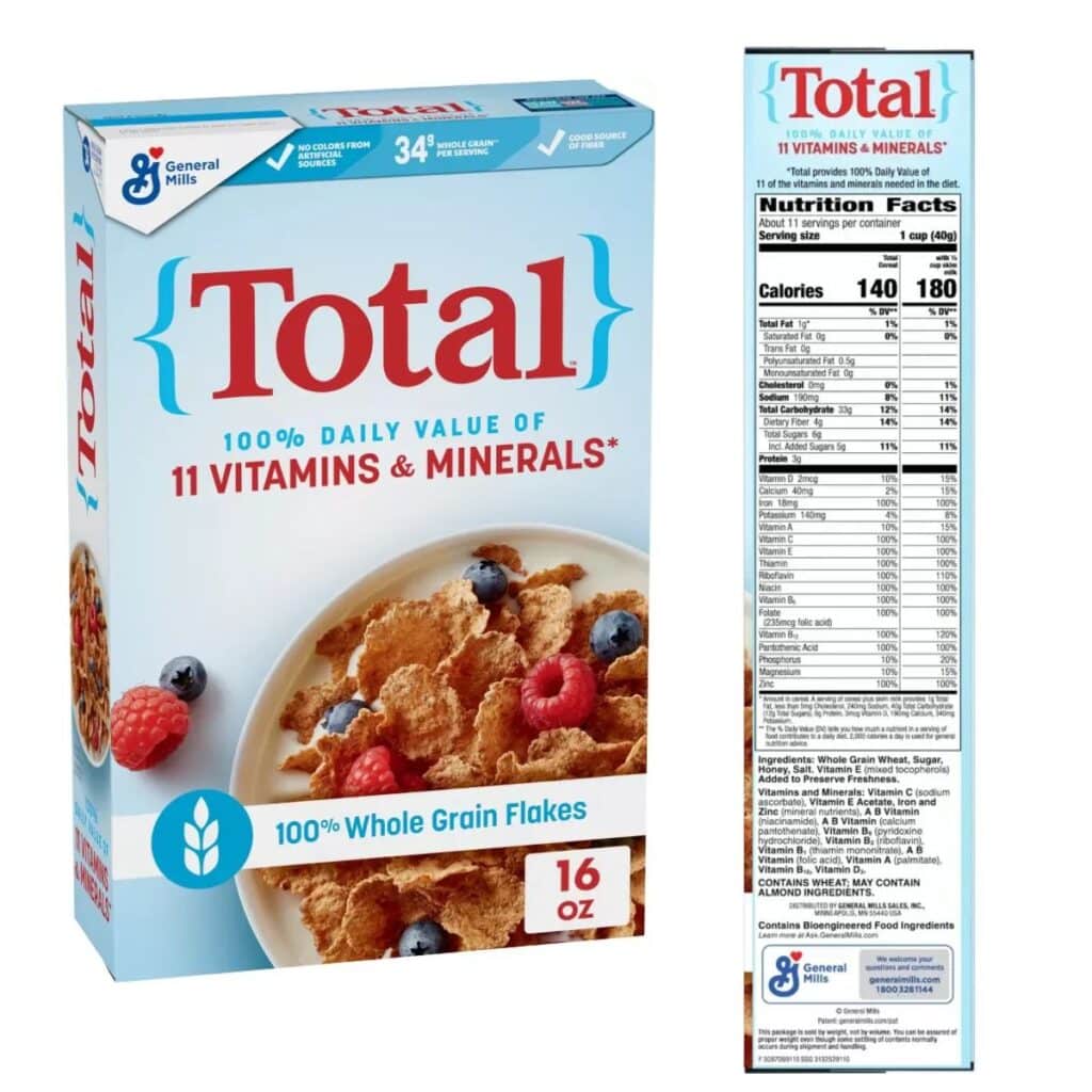 Top Cold cereal high in iron - Total cereal